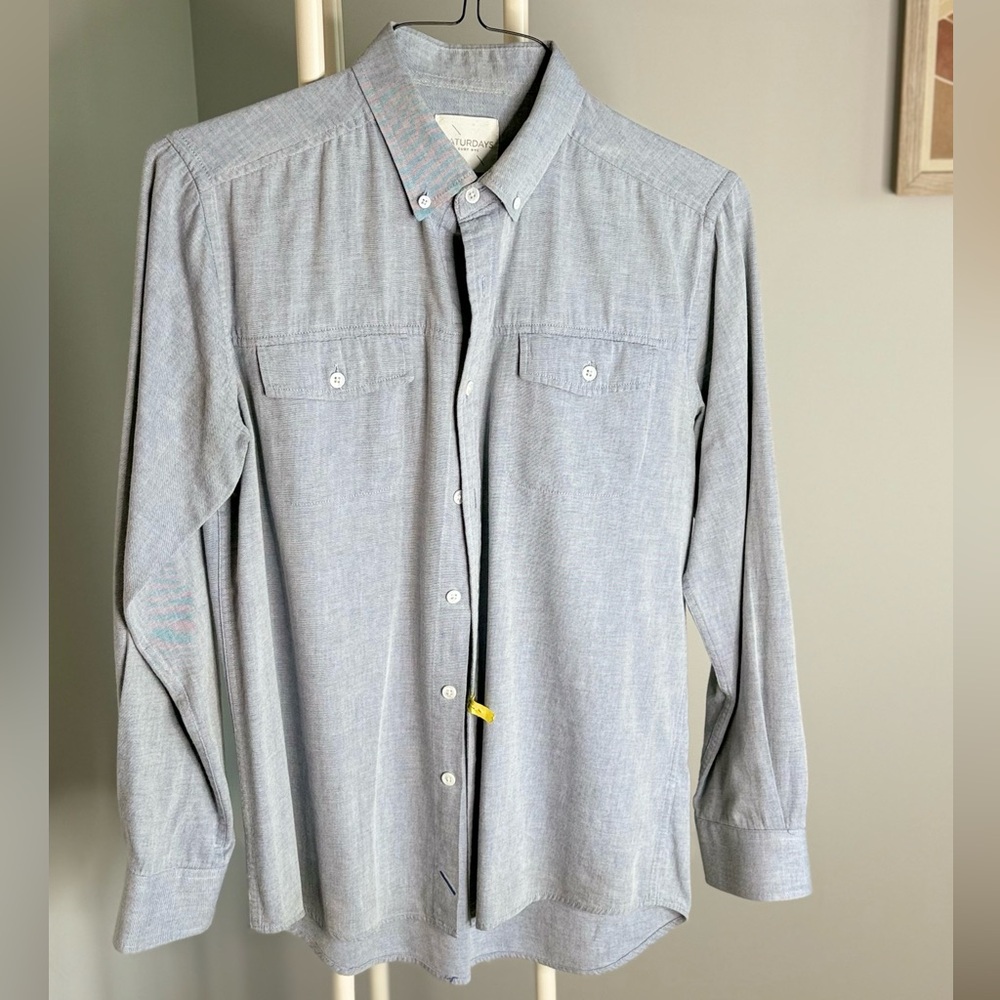 Saturdays New York City Gray Button-Down Shirt